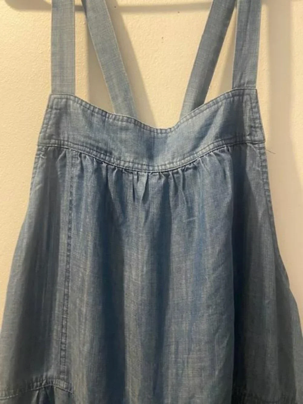 Natural Life Chambray Wide Leg Jumpsuit Size Large Boho Pockets - Picture 5 of 9